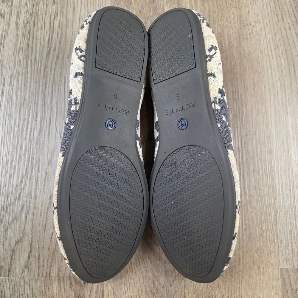 Rothy's Round Ash Gray Camo Flats Size 9